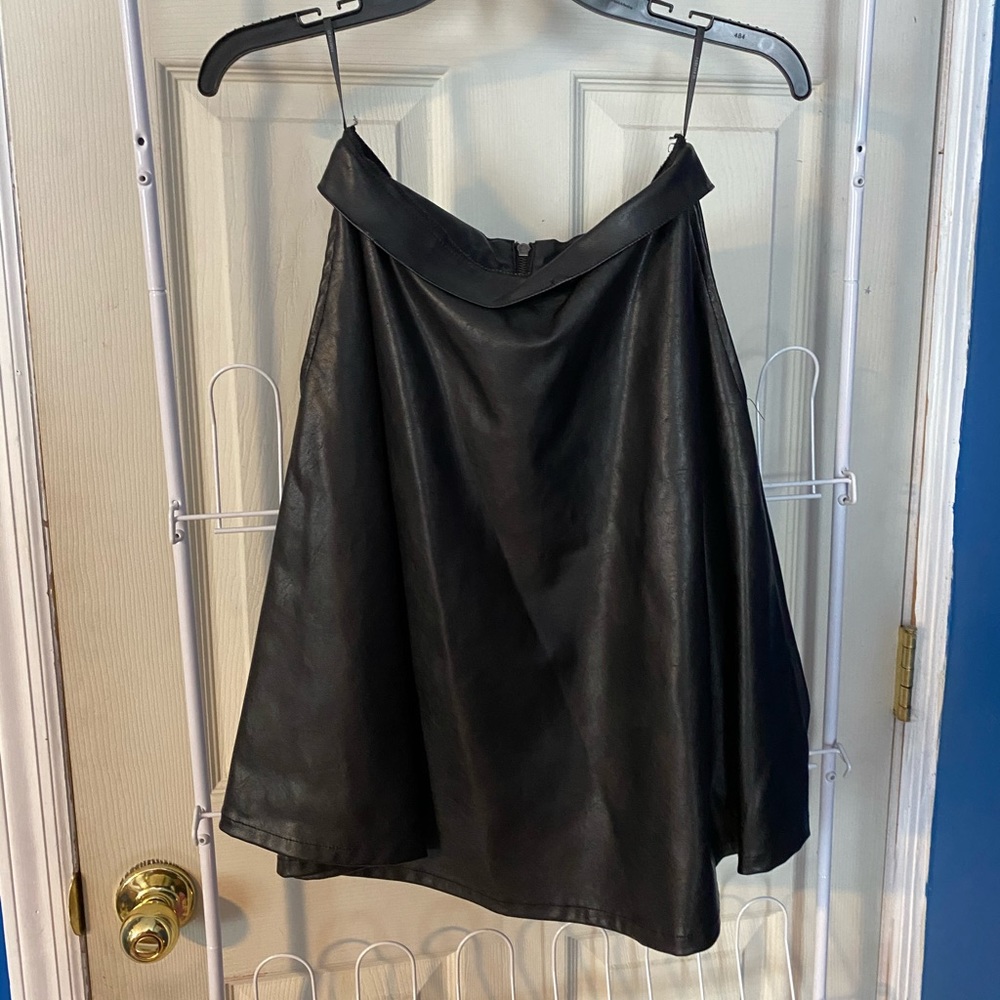 Faux Leather Black Skirt
